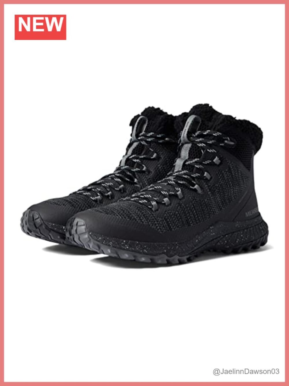 Merrell Womens Waterproof Knit Lace-Up Ankle Boots Faux Fur Lined Insulated